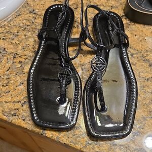 ANTONIO MELANI Black Minimalist Sandals